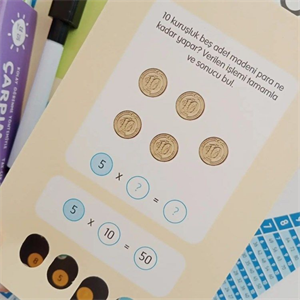 Kolay Öğrenme Yöntemiyle Yaz Sil Çarpım Tablosu