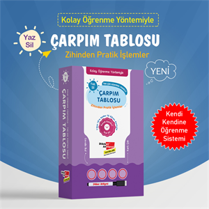Kolay Öğrenme Yöntemiyle Yaz Sil Çarpım Tablosu
