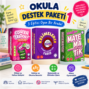 Okula Destek Paketi - Türkçe - Matematik ve Dikkat Gelişimi | Pundit Game