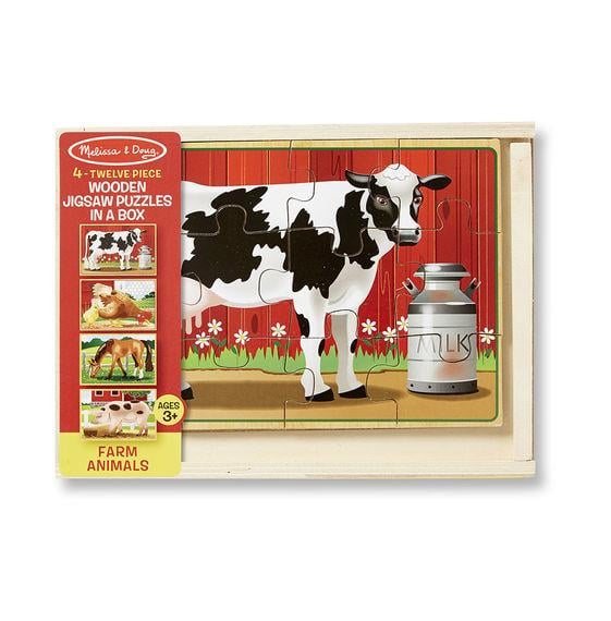 Ahşap 12x4 Yapboz Seti - Çiftlik Hayvanları | Melissa Doug 3+ Yaş