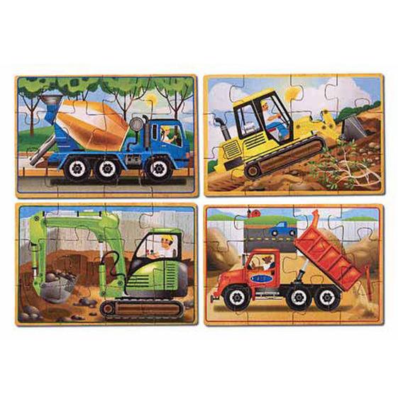 Ahşap 12x4 Yapboz Seti - İnşaat Araçları | Melissa Doug 3+ Yaş