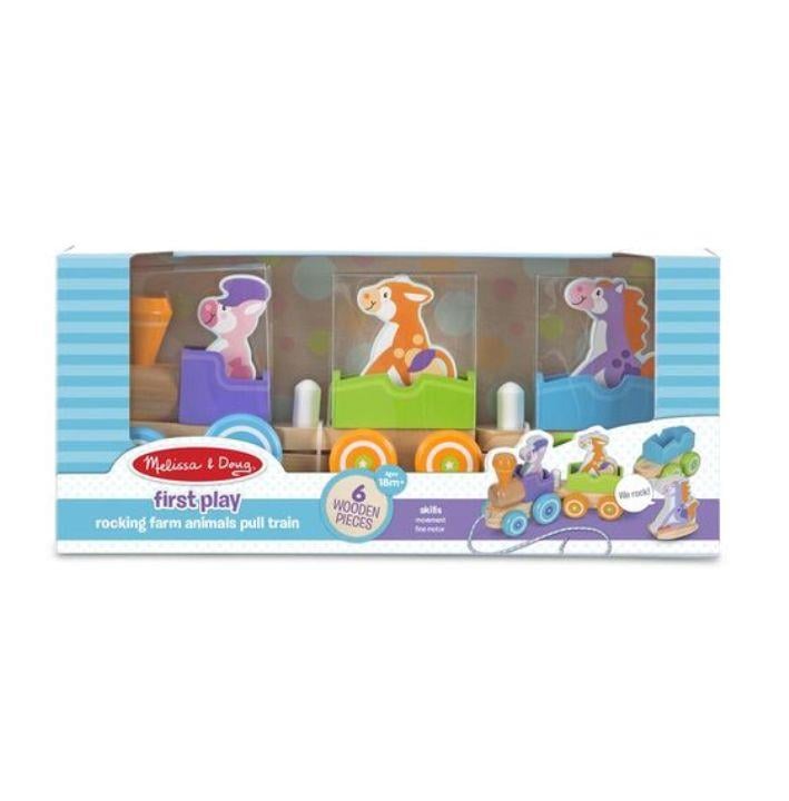Ahşap Çek Çek Tren - Sallanan Çiftlik Hayvanları