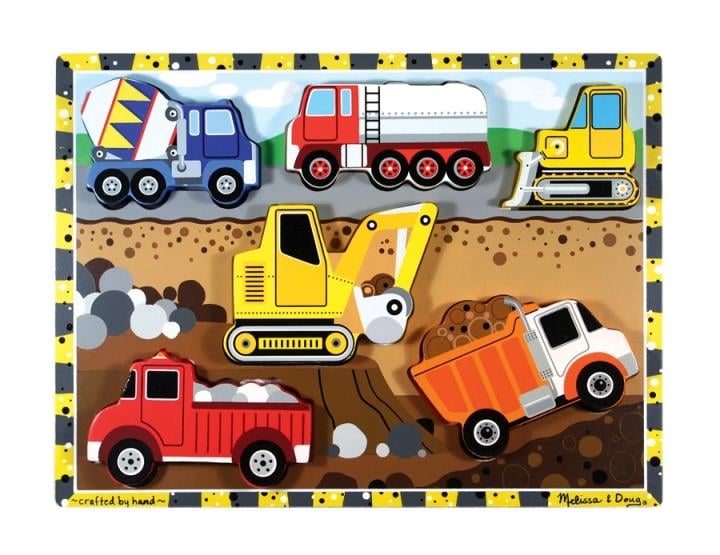 Ahşap Tombul Yapboz - İnşaat Araçları | Melissa Doug 2+ Yaş