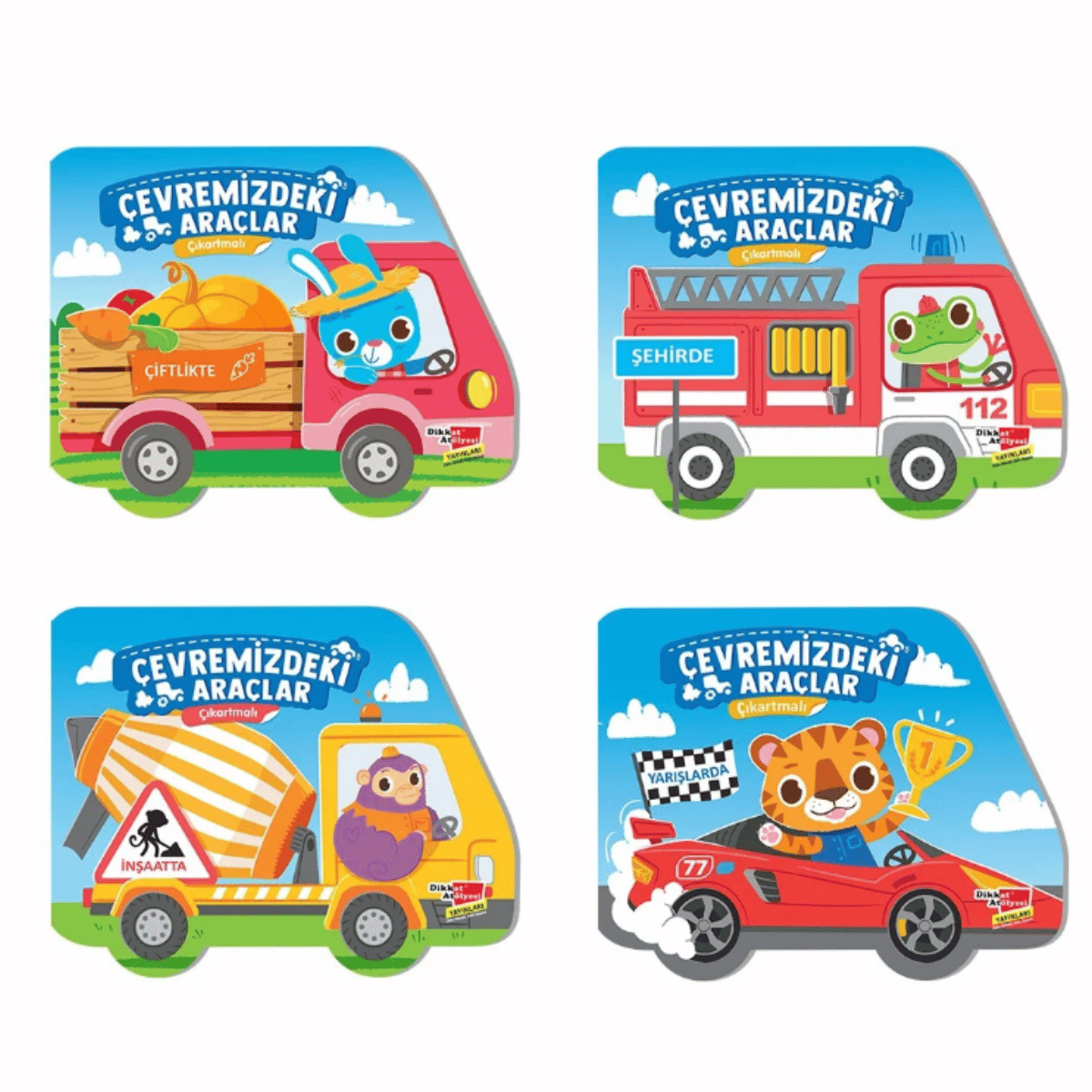 Çıkartmalı Çevremizdeki Araçlar 4'lü Set