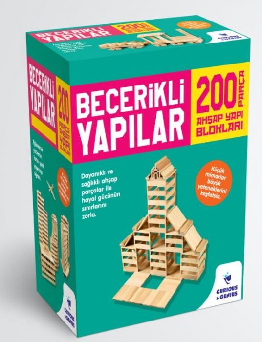 Curios And Genius Becerikli Yapılar  (200 Parça Ahşap Yapı Blokları)