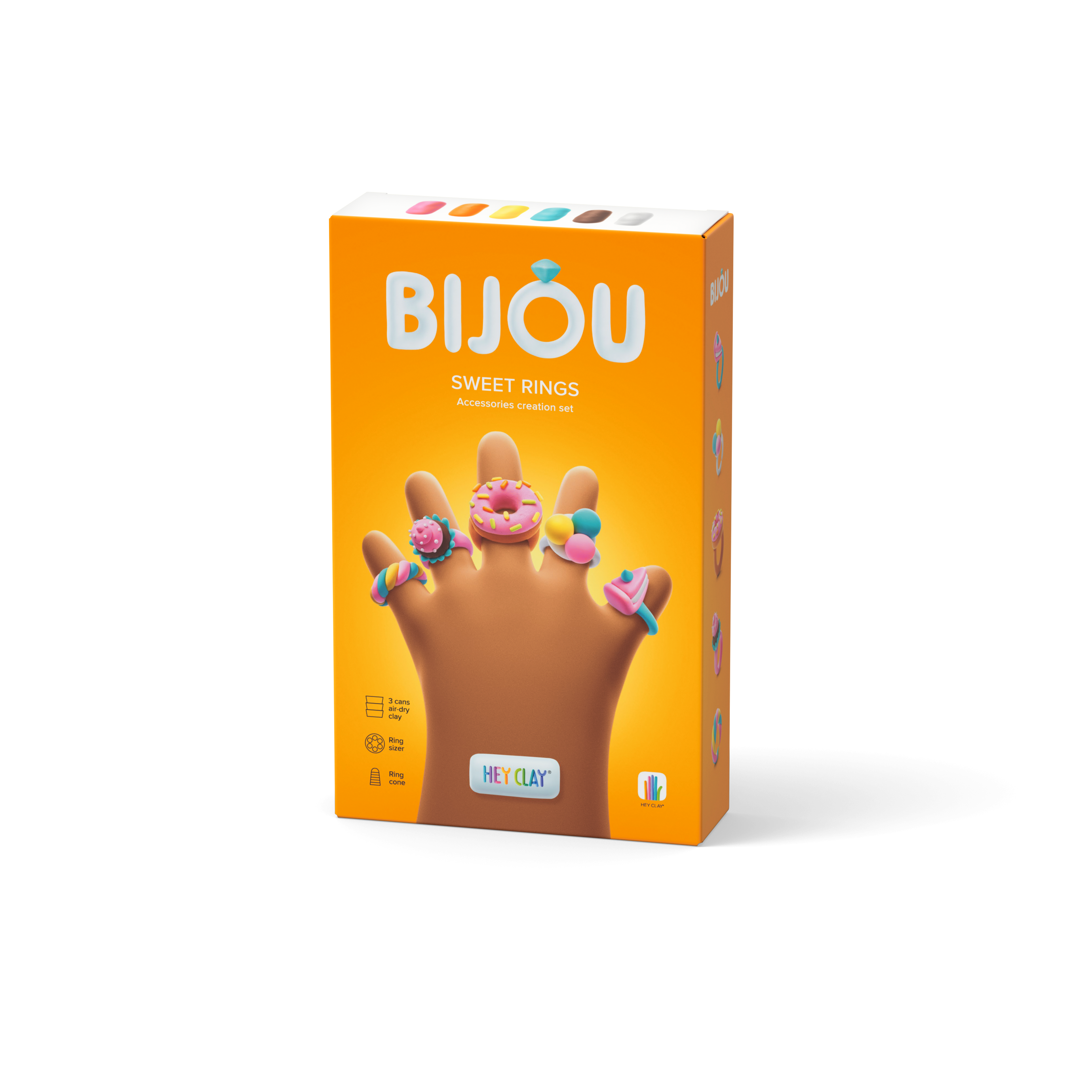 Hava ile Kuruyan Kil (3'lü kutu) - Takılar - Tatlı Yüzükler Hey Clay | 3+ Yaş