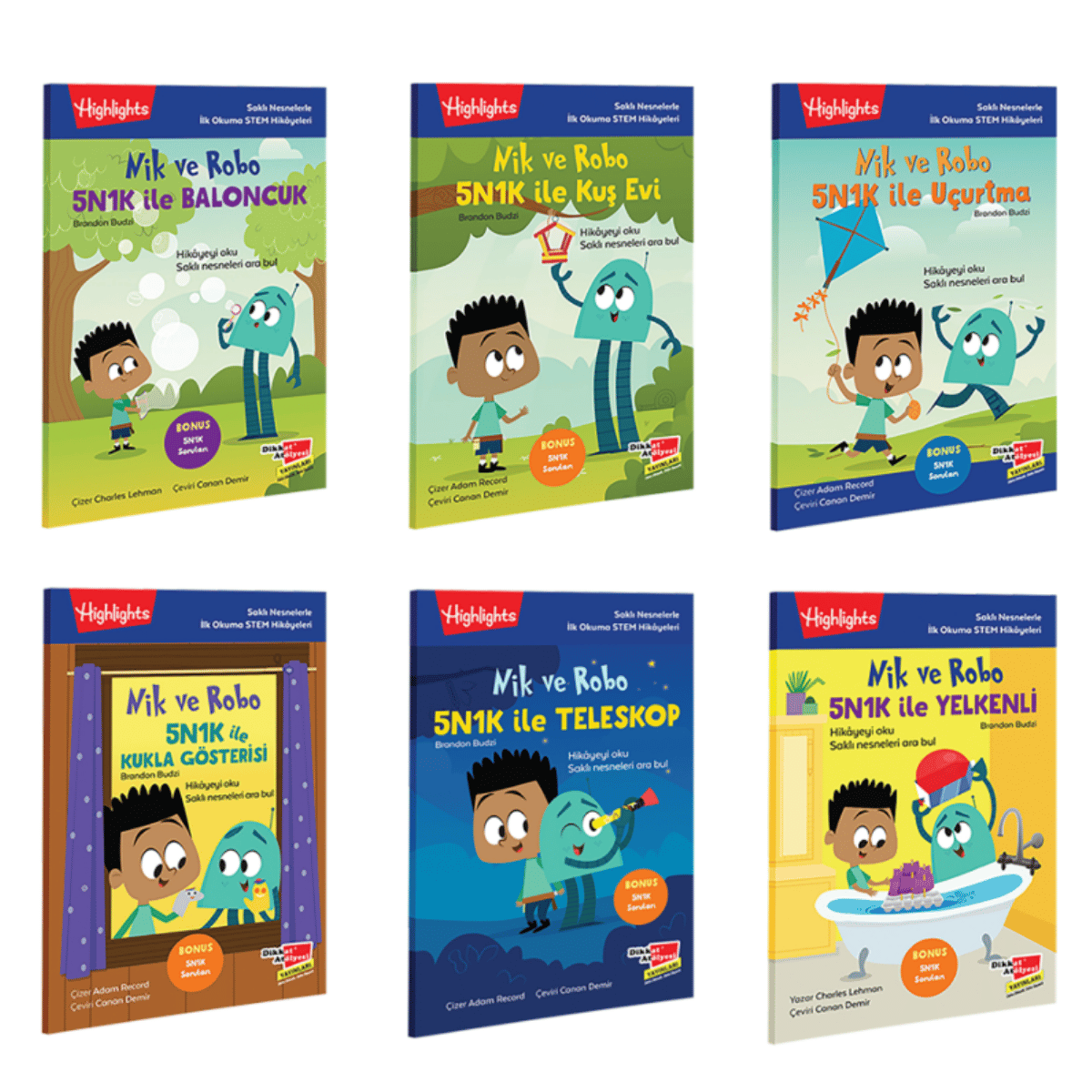 Saklı Nesnelerle İlk Okuma STEM Hikâyeleri Nik ve Robo 5N1K 6'lı Set