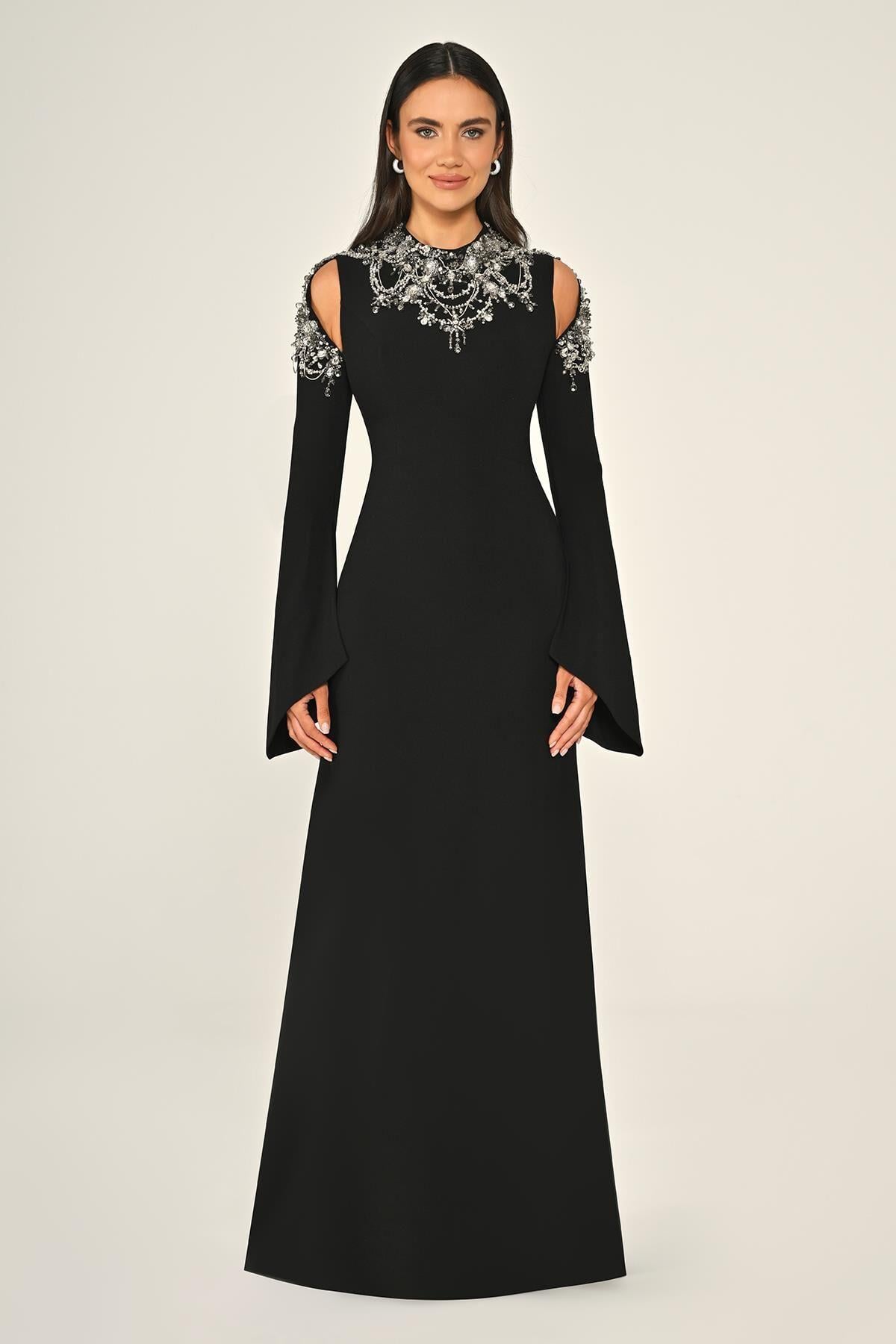 ŞEREF VURALDrape Detaylı Uçuş Uçuş Abiye