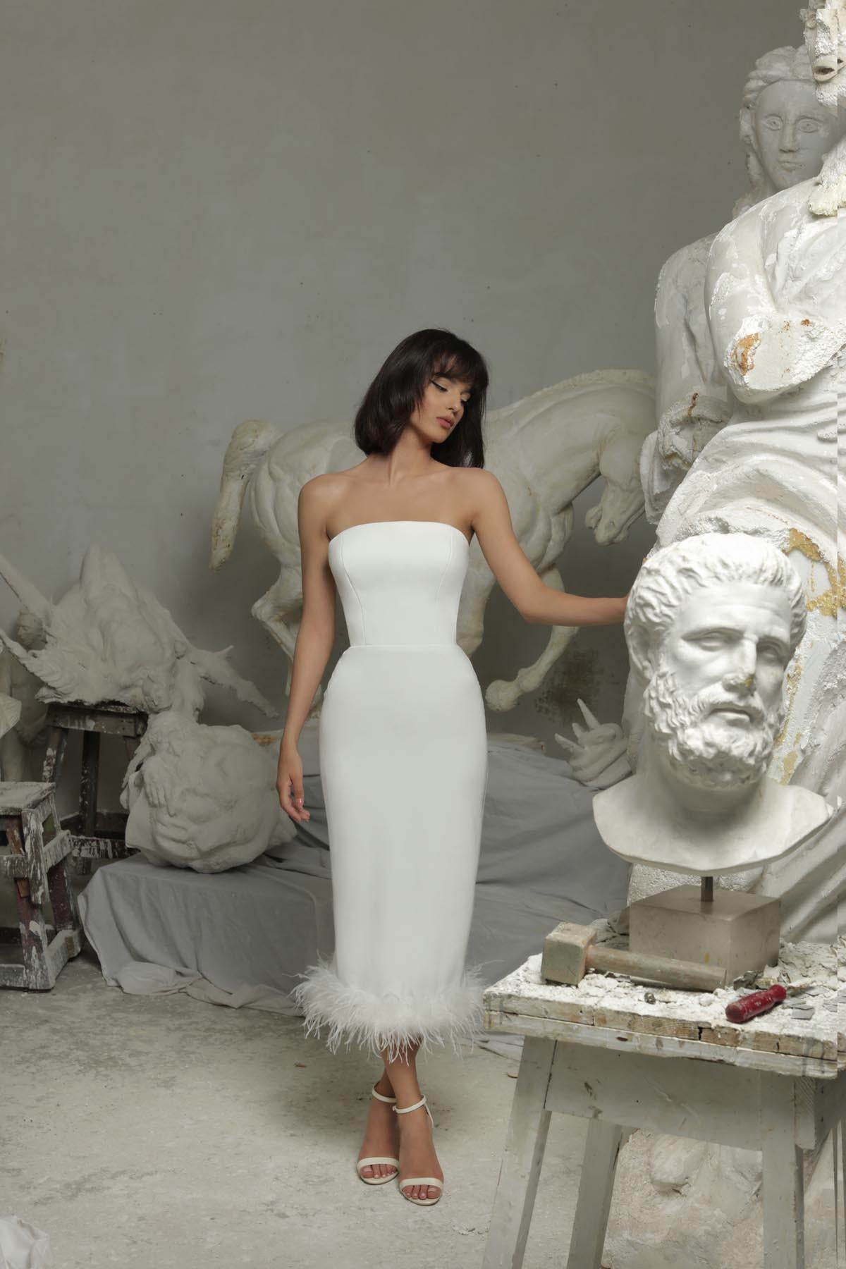 HANZADE ALTAYLIEteği Otrişli Midi Elbise