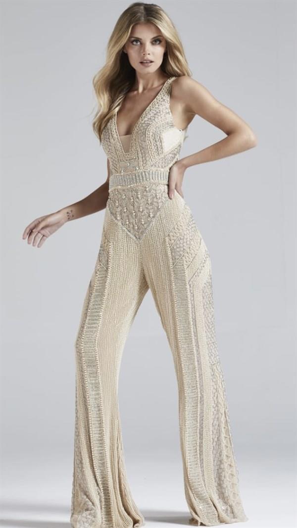 HANZADE ALTAYLITaşlı Parıltılı Sırt Detaylı Tulum