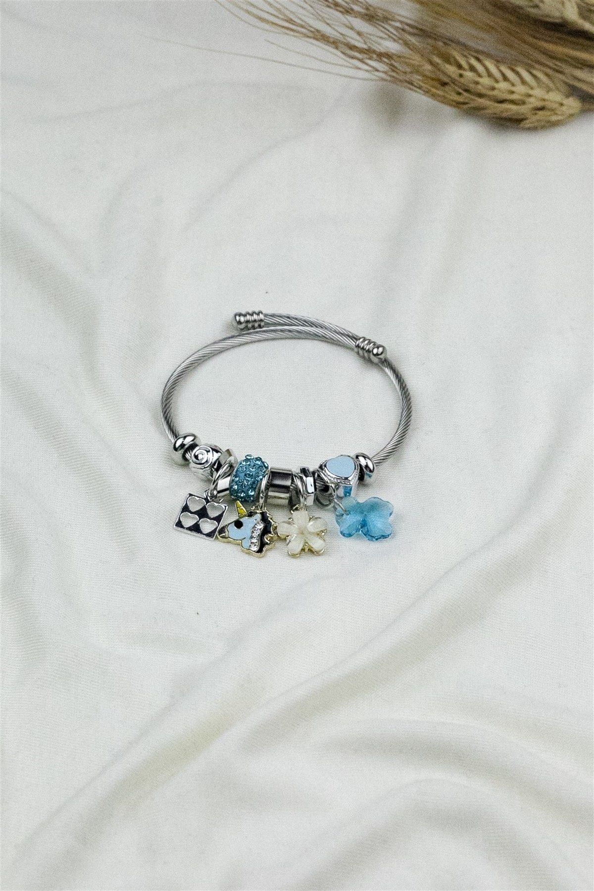 ÇELİK PANDORA MODEL BİLEKLİK UNİCORN CHARM 1533