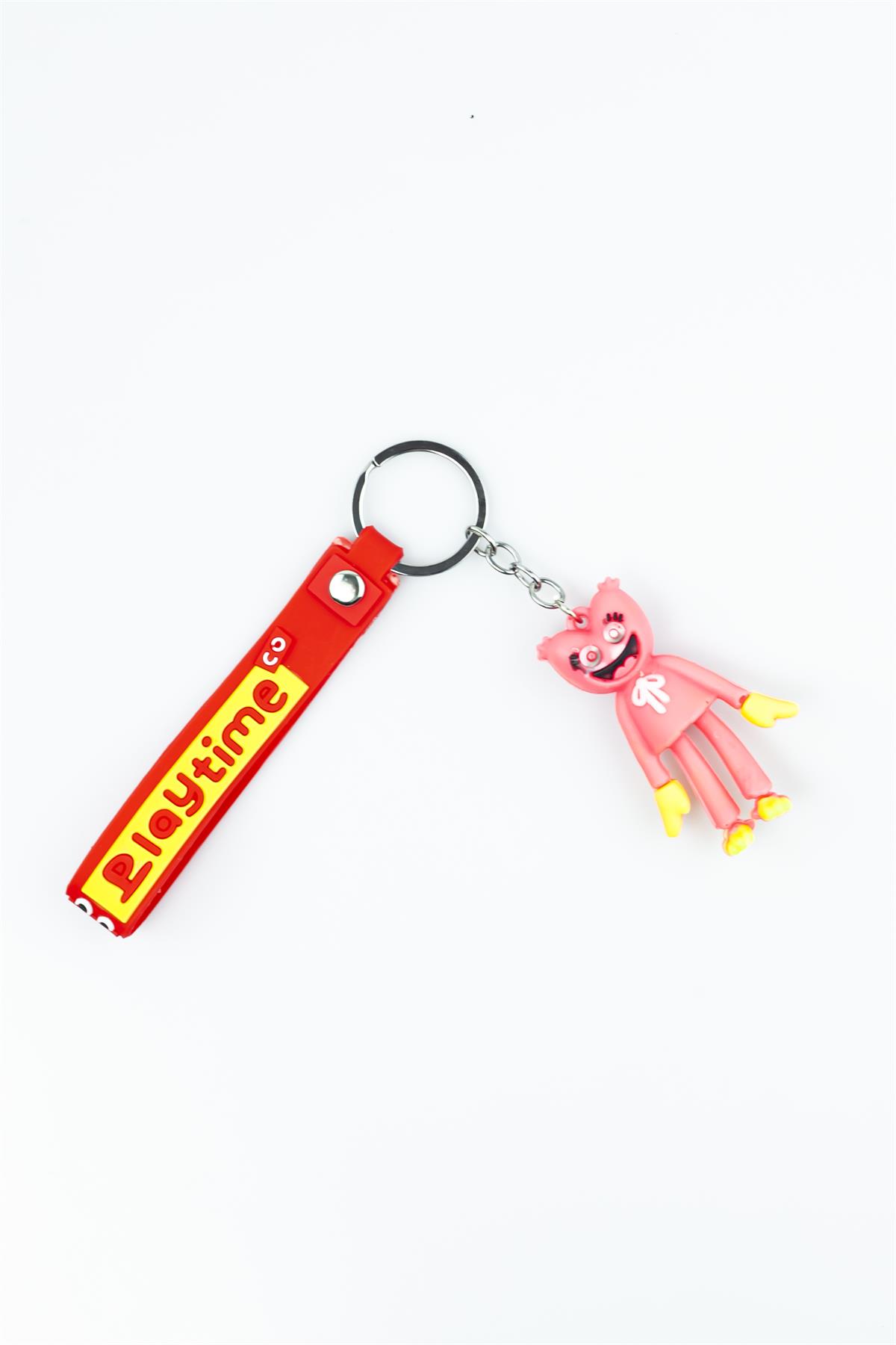 Kırmızı Playtime Baskılı Komik Figürlü Silikon Anahtarlık 4215