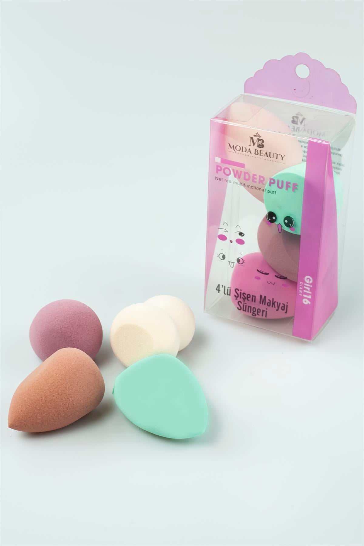 Moda Beauty 4'lü Makyaj Süngeri (Makeup Puff) 3241