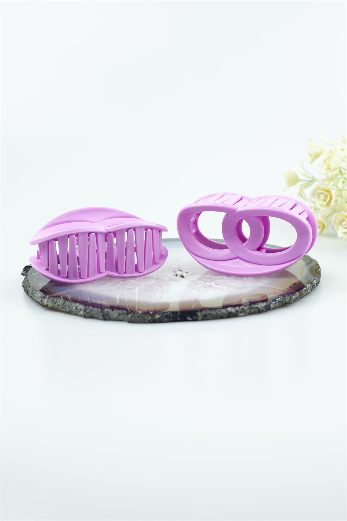 Pembe Renk Halkalı Model Kıskaçlı Toka  4579