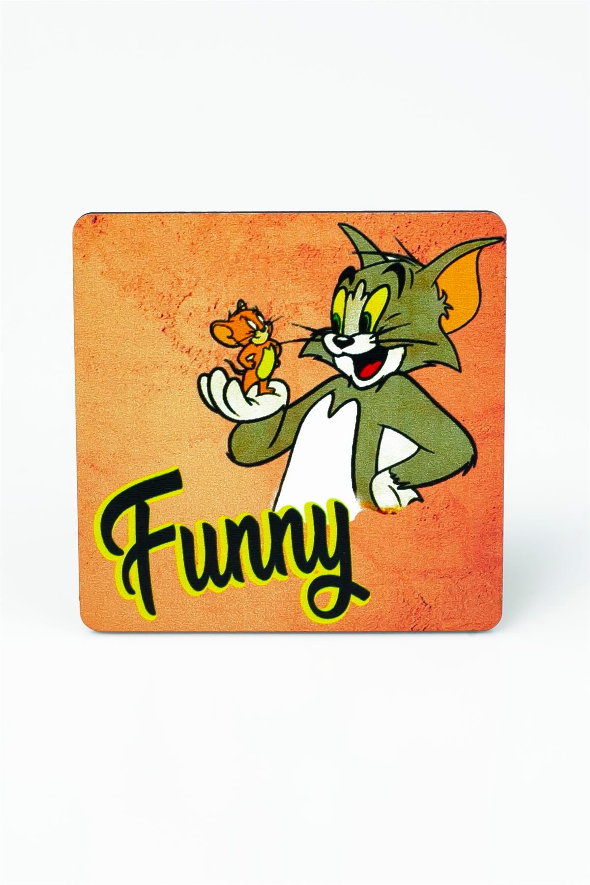 Tom Ve Jerry Baskılı Ahşap Bardak Altlığı 3361