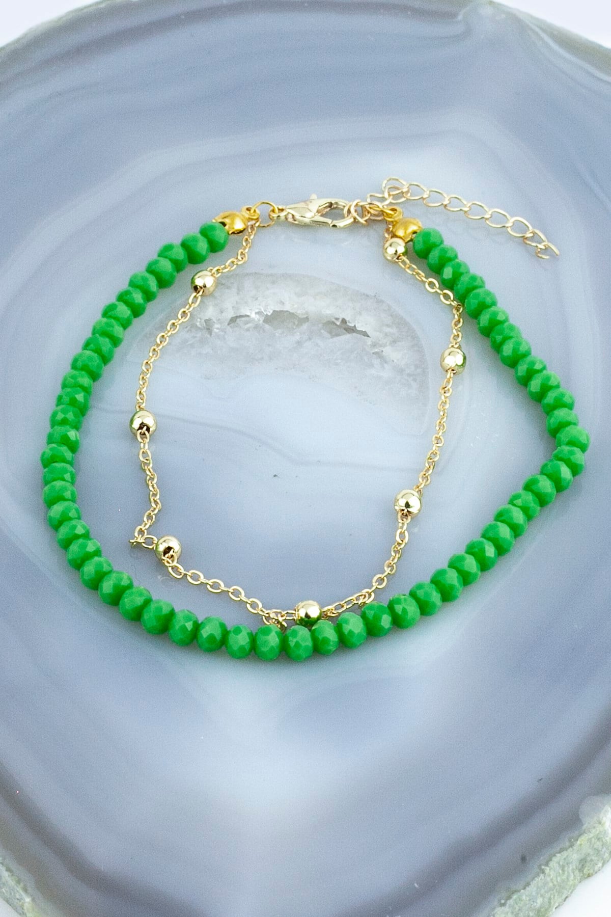 YEŞİL RENK HALHAL BONCUKLU