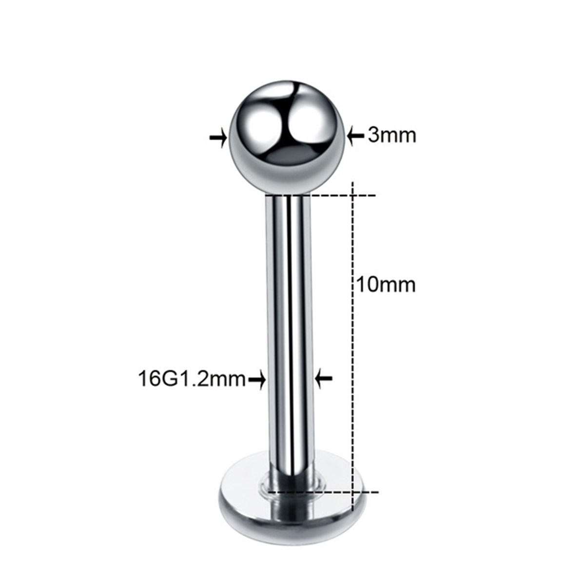 316L Çelik Piercing Gümüş Kulak Dil Dudak Göbek Kaş