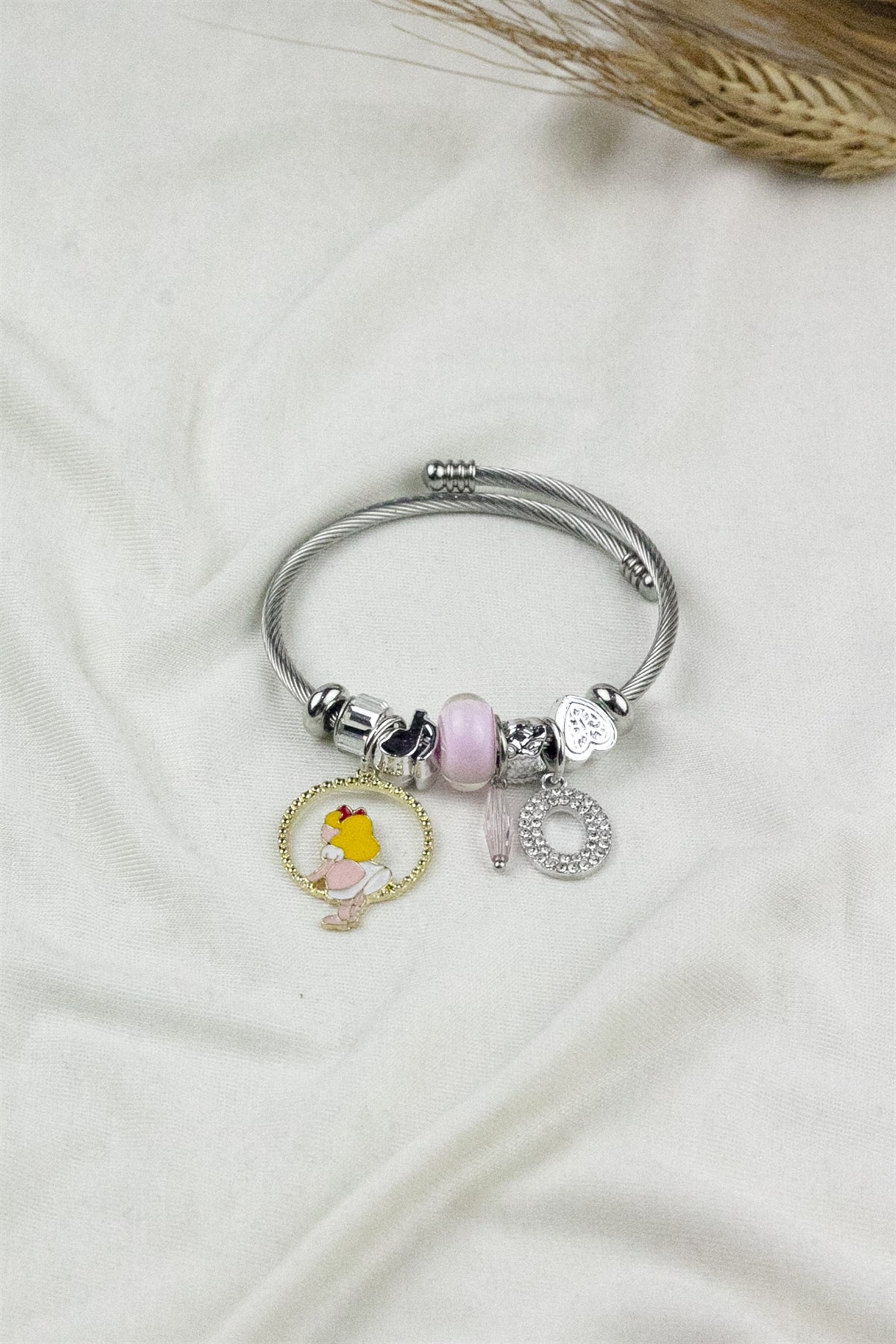ÇELİK PANDORA MODEL BİLEKLİK TAŞLI CHARM 1544