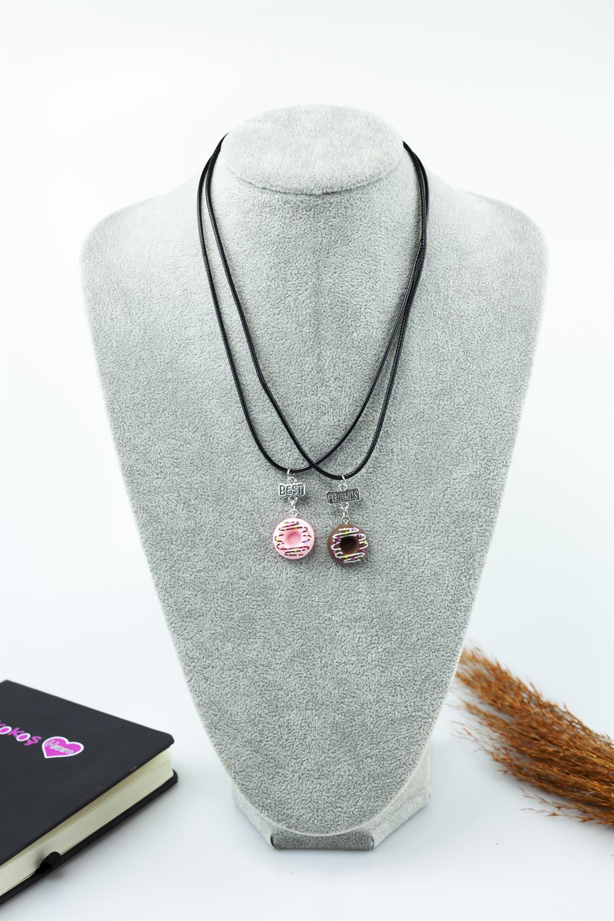 Donut Figürlü İkili Best Friends (Arkadaş) Kolye 4620