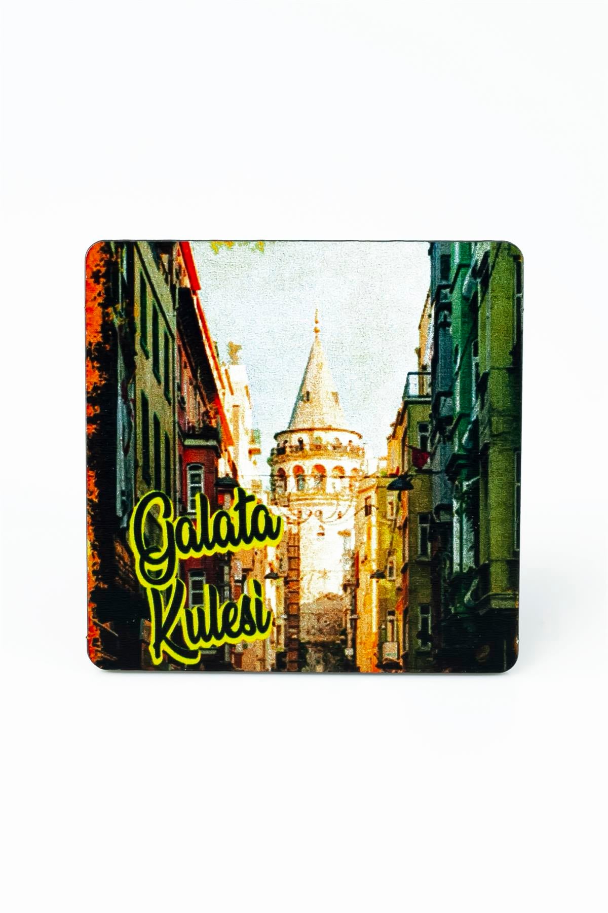 Galata Kulesi Baskılı Ahşap Bardak Altlığı 3350