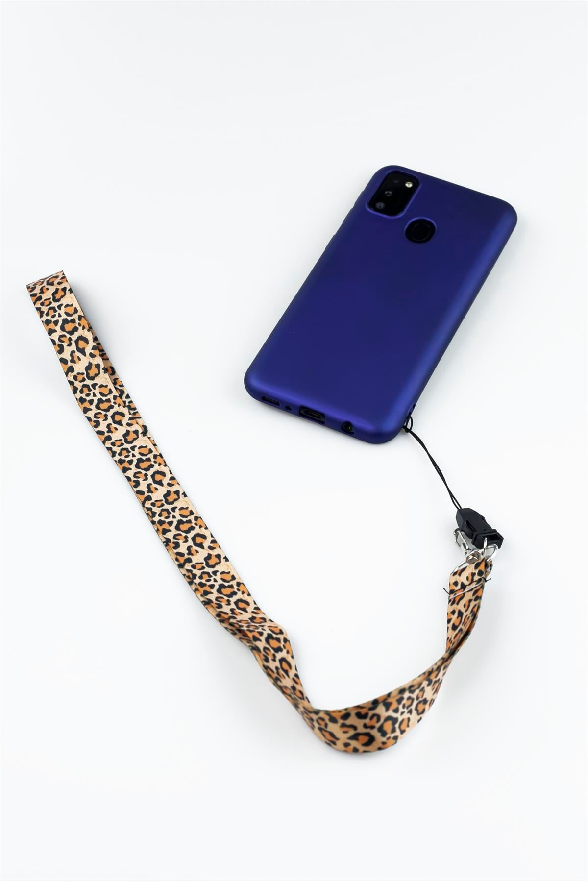 Leopar Deseni Baskılı Telefon Askısı Boyun İpi 3208
