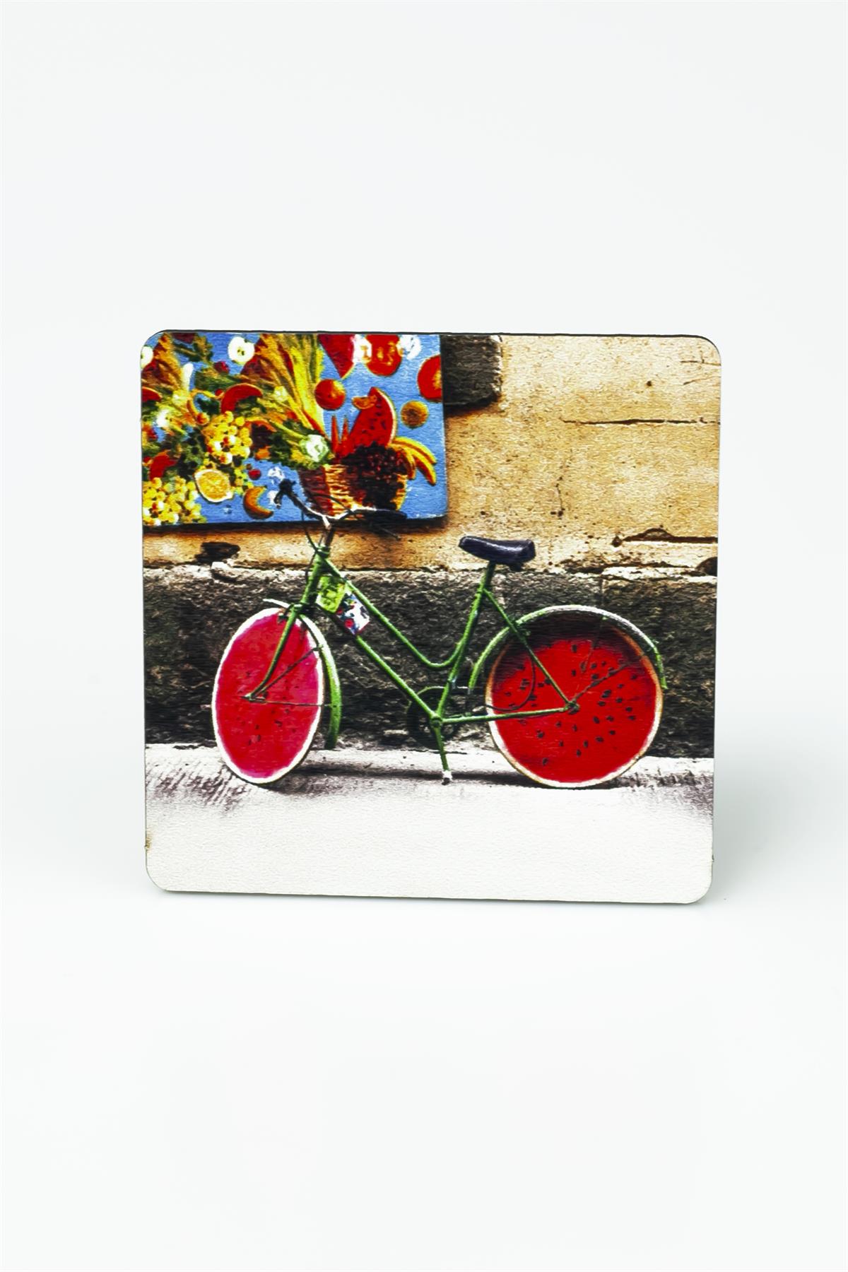 Minimalist Tablo Baskılı Ahşap Bardak Altlığı 3380