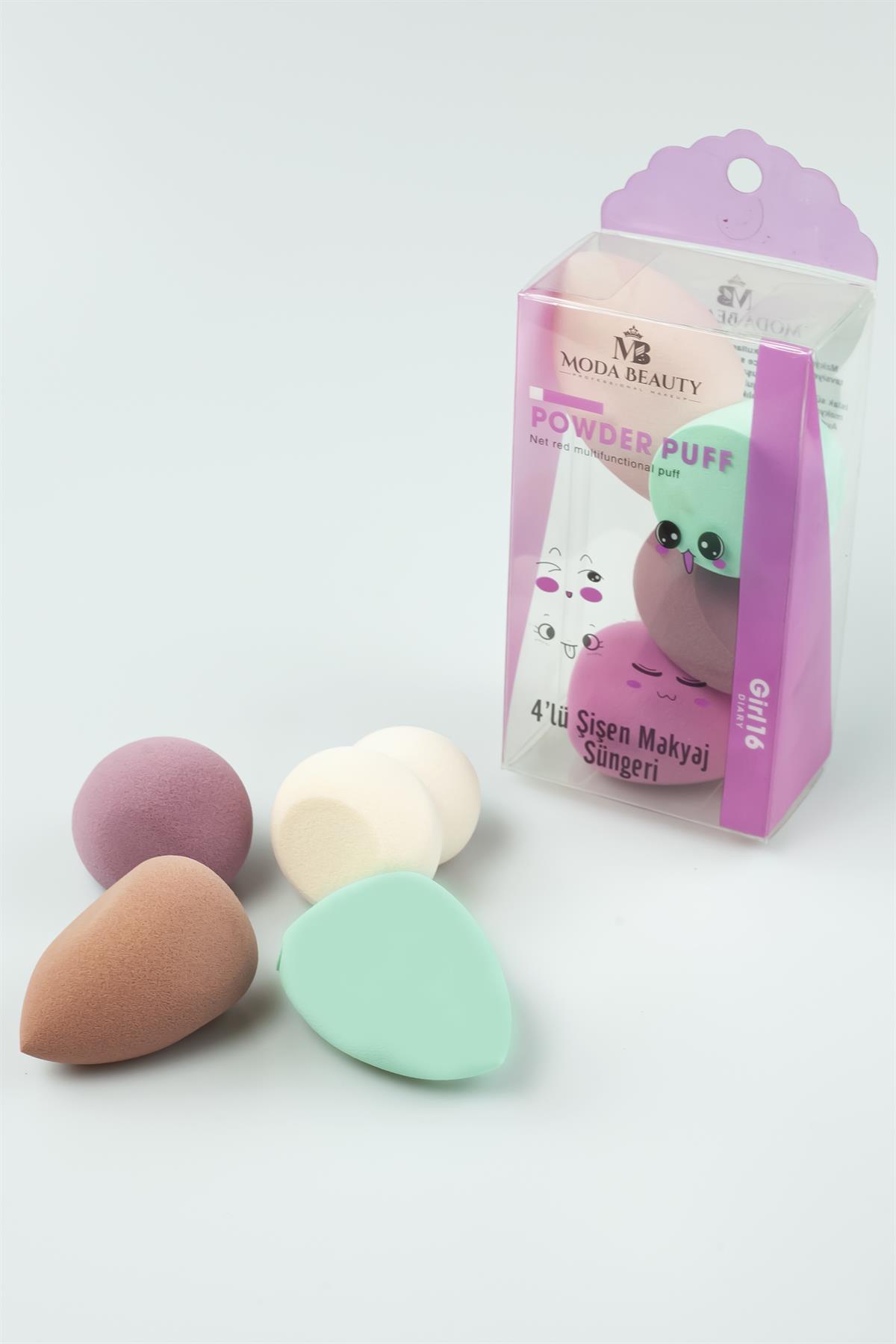 Moda Beauty 4'lü Makyaj Süngeri (Makeup Puff) 3241