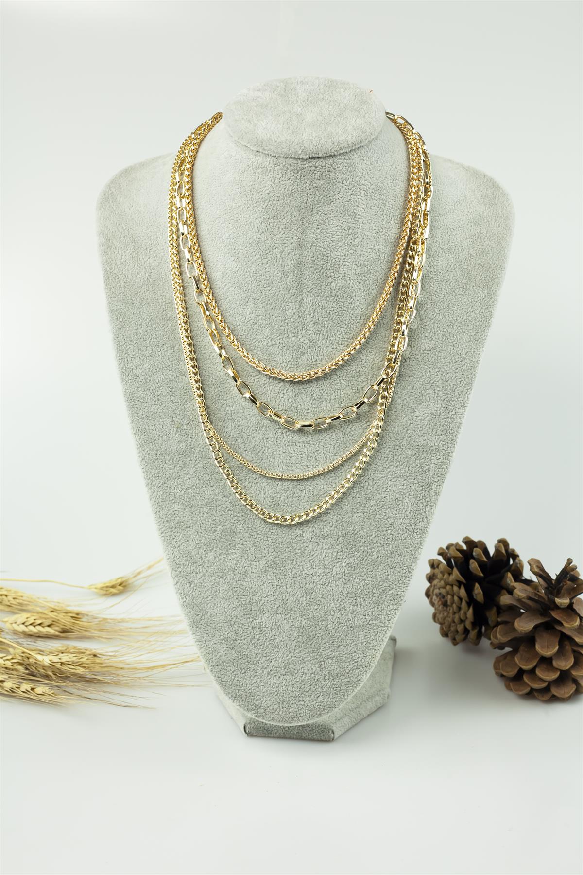Sade ve Şık Gold Renk Kolye 2741