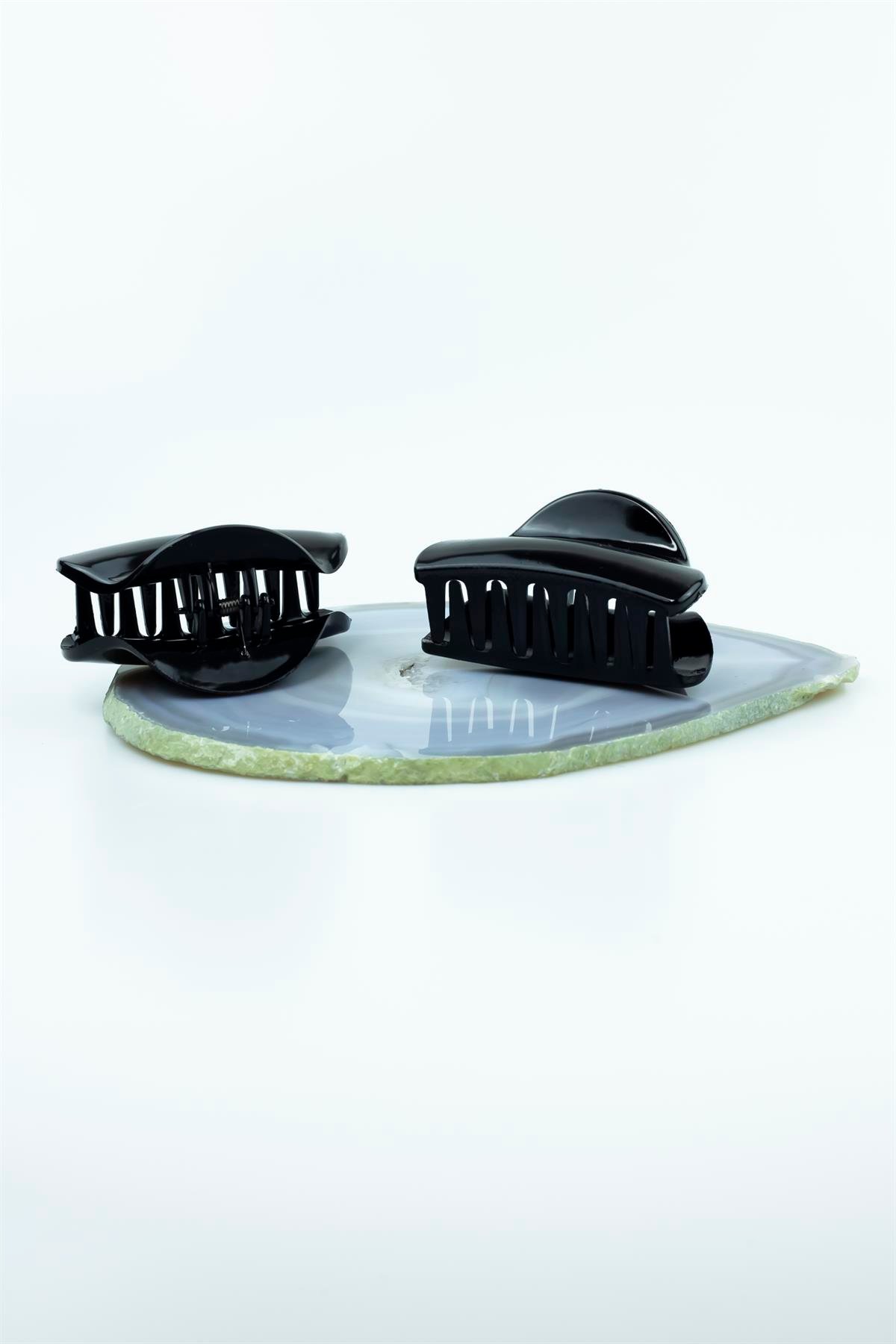 Siyah Oval Tasarımlı Kıskaçlı Toka  4755