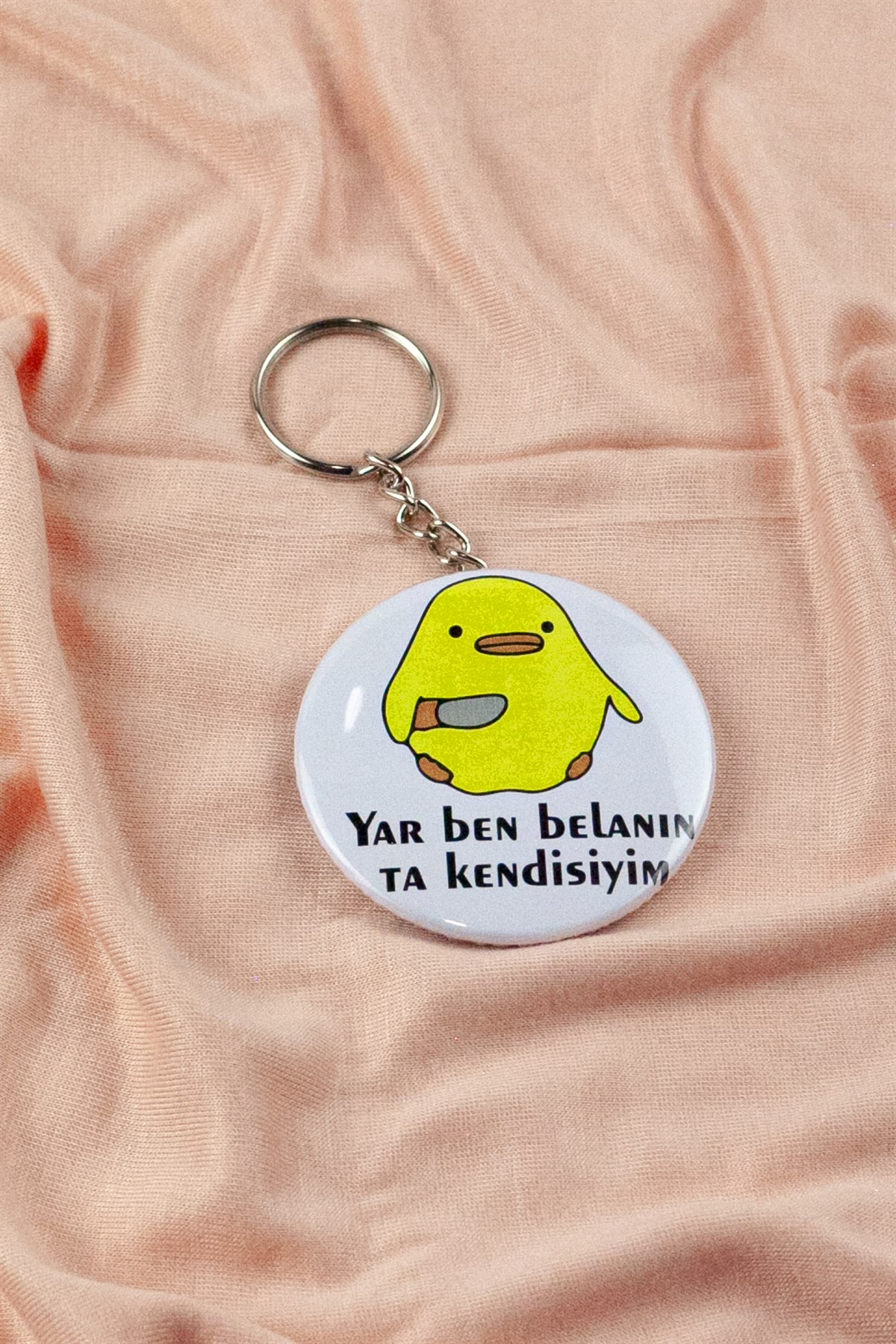Yar Ben Belanın Ta Kendisiyim Sevimli Sarı Civciv Anahtarlık