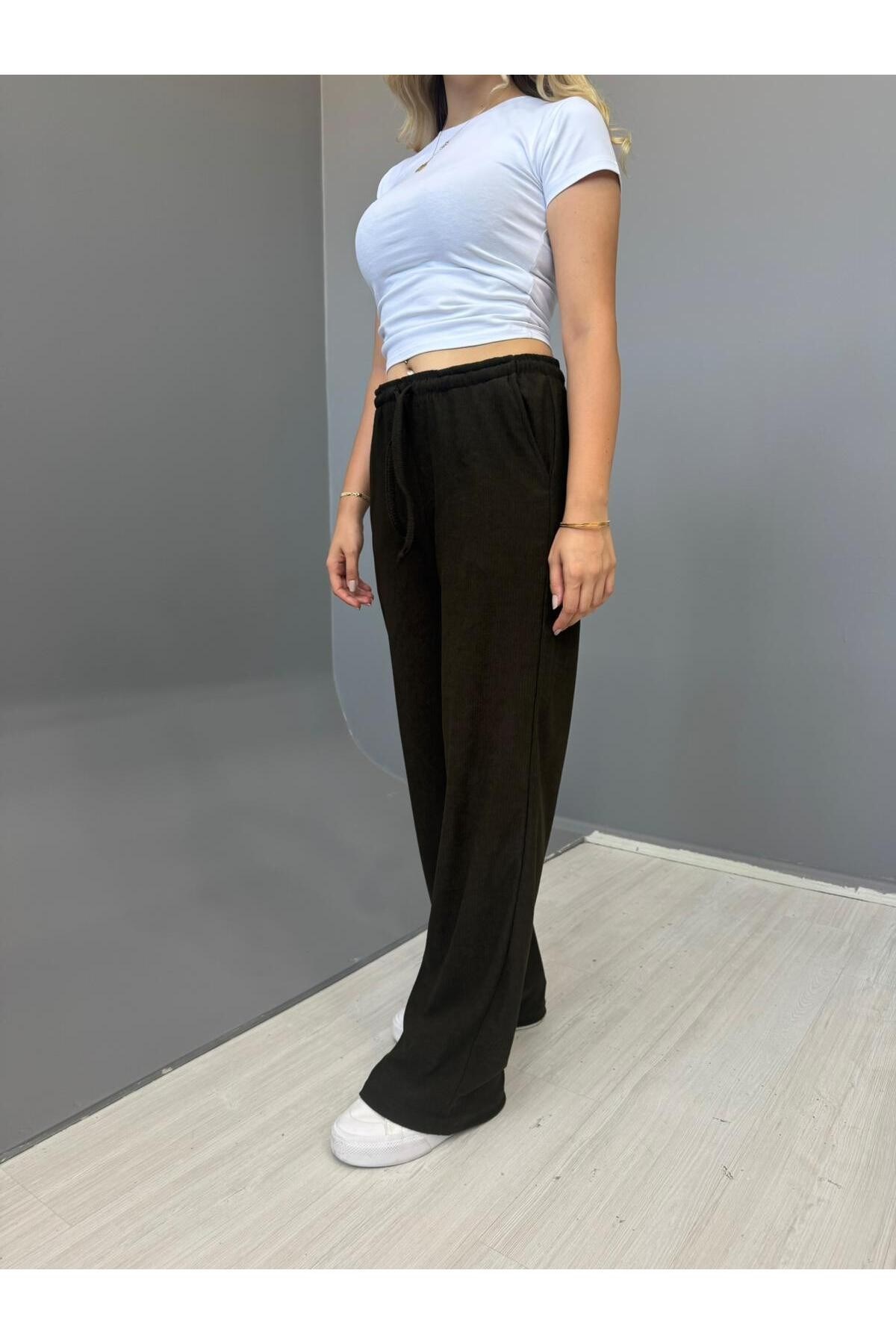 Kadın Jakarlı Salaş Bağcıklı Pantolon