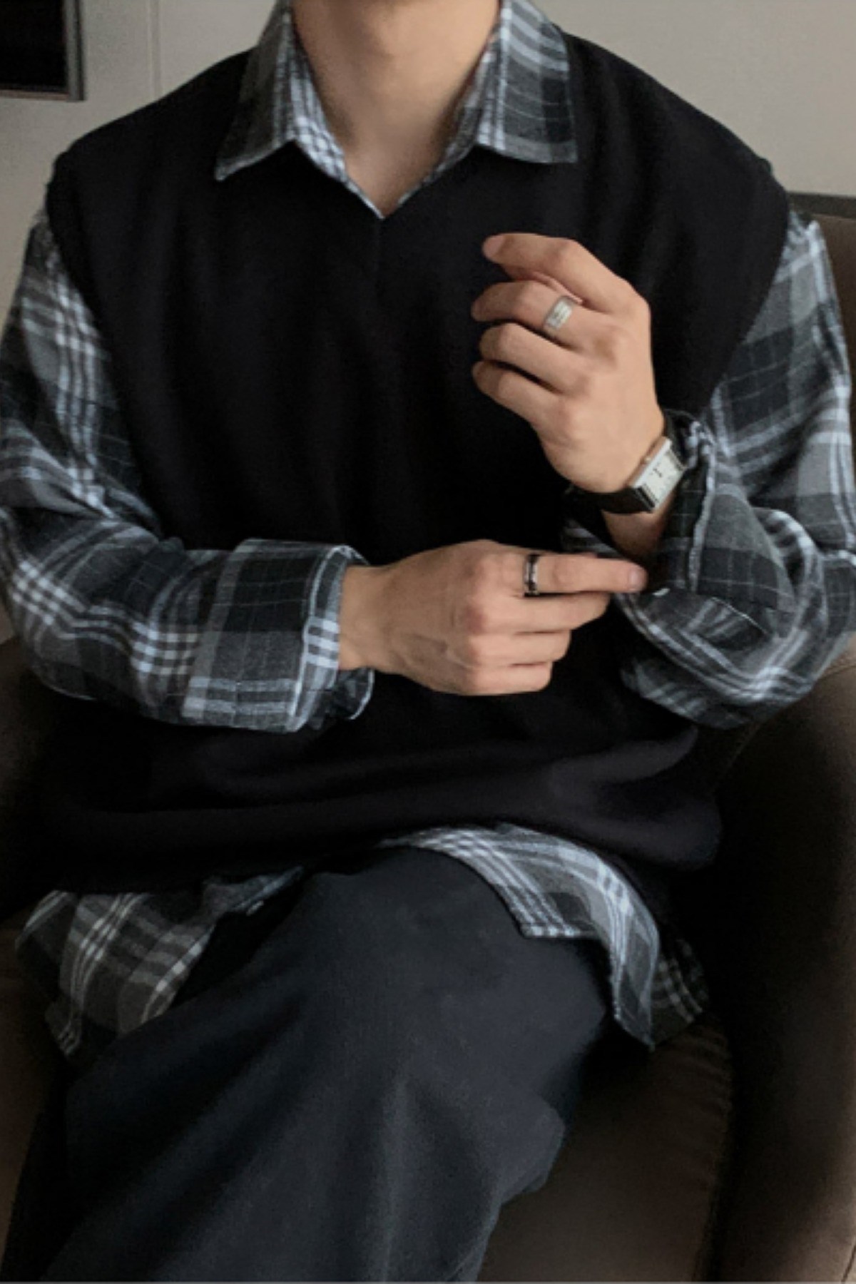 Erkek V Yaka Oversize Süveter