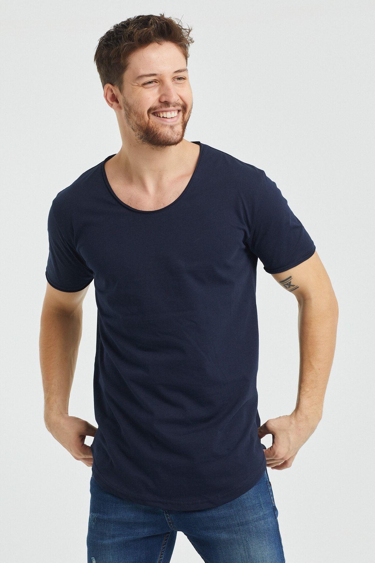 Erkek Koyu Pembe Salaş T-shirt- Tcpsr15s