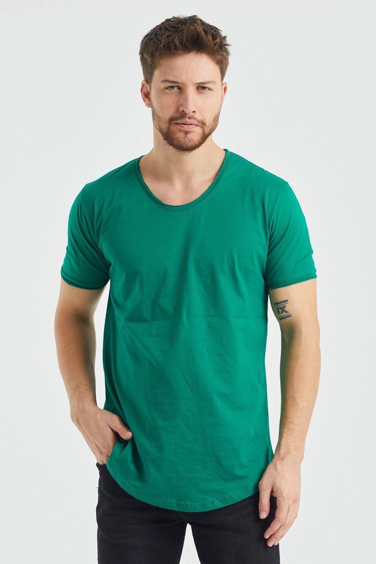 Erkek Koyu Pembe Salaş T-shirt- Tcpsr15s
