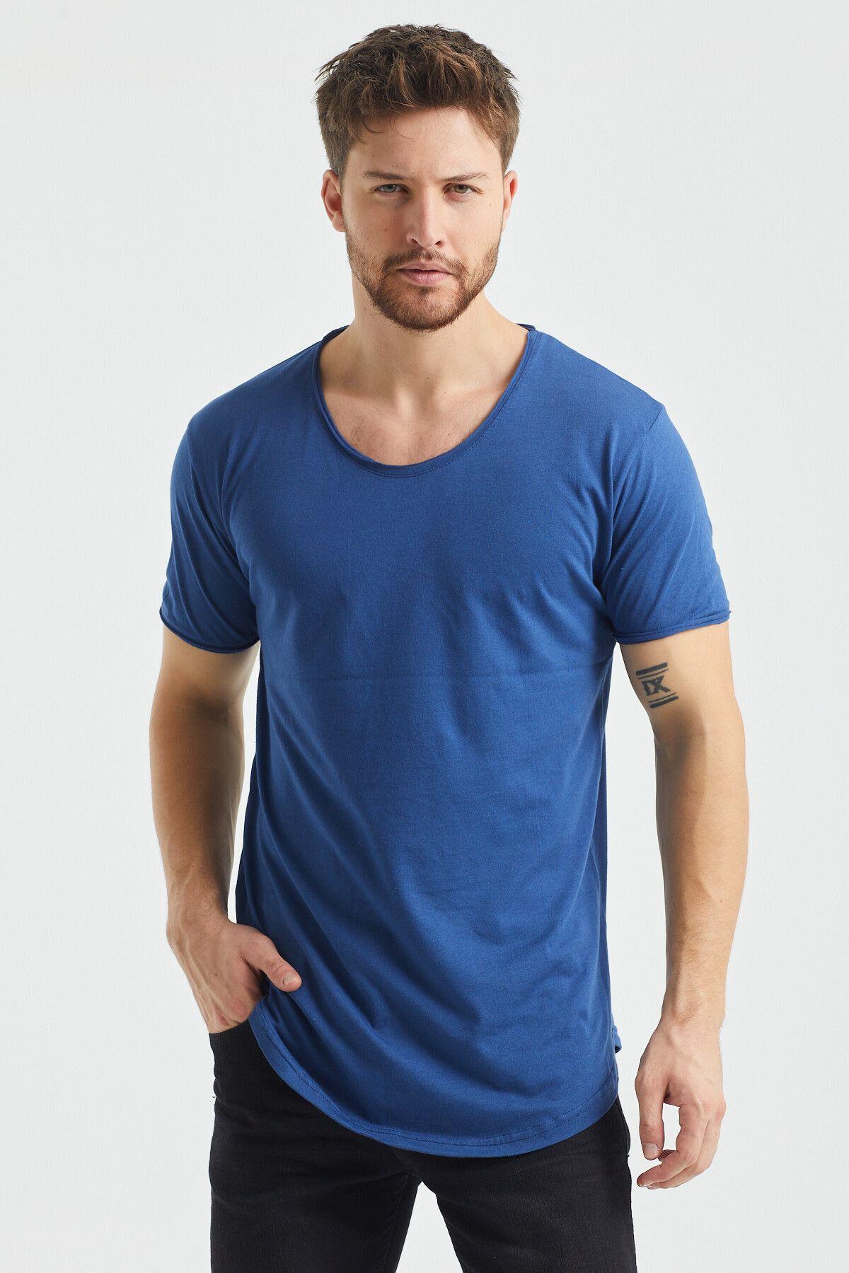 Erkek Koyu Pembe Salaş T-shirt- Tcpsr15s