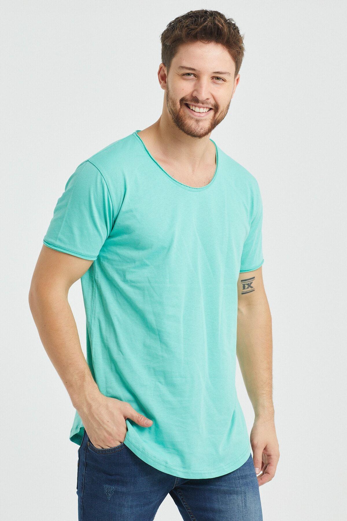 Erkek Koyu Pembe Salaş T-shirt- Tcpsr15s