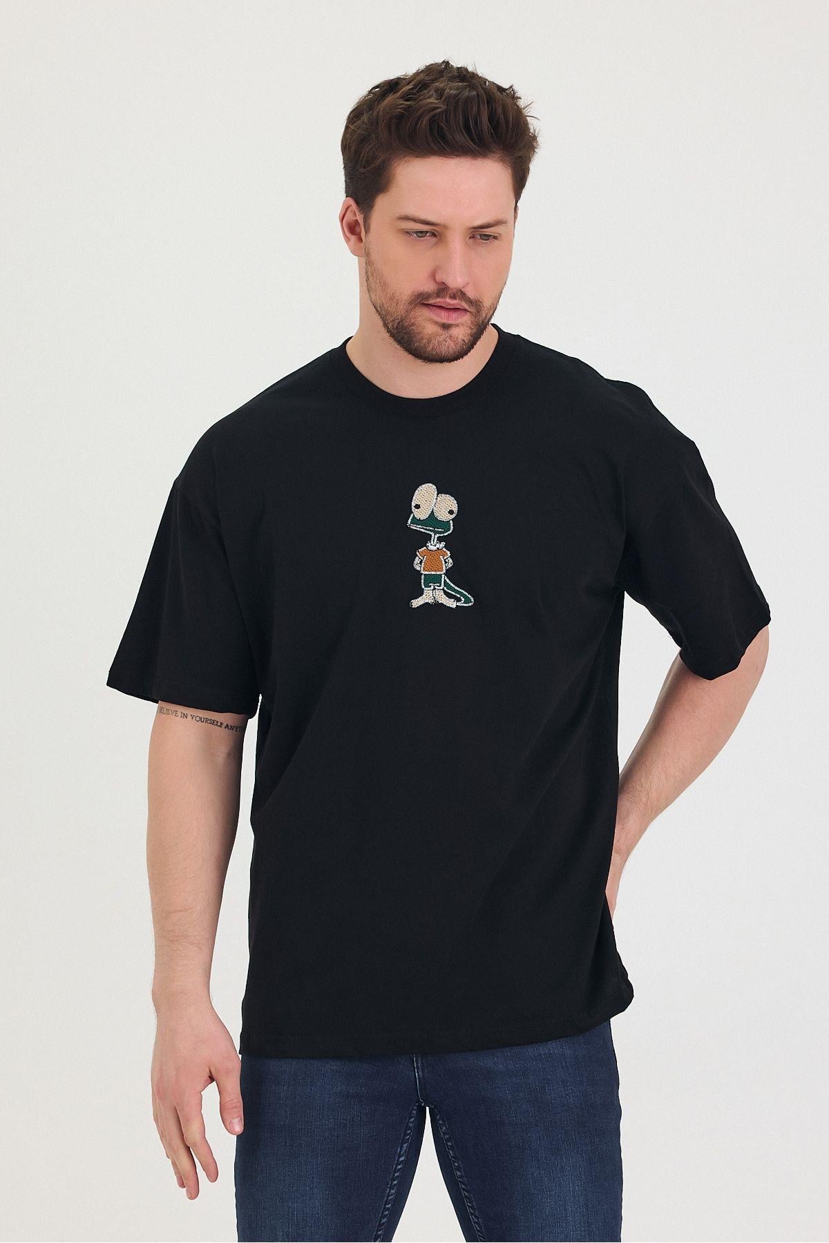 Bisiklet Yaka Oversize Salaş Unisex T-Shirt