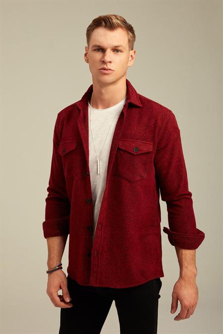 Erkek Açık Gri Oduncu Gömleği-dzodg001r25s