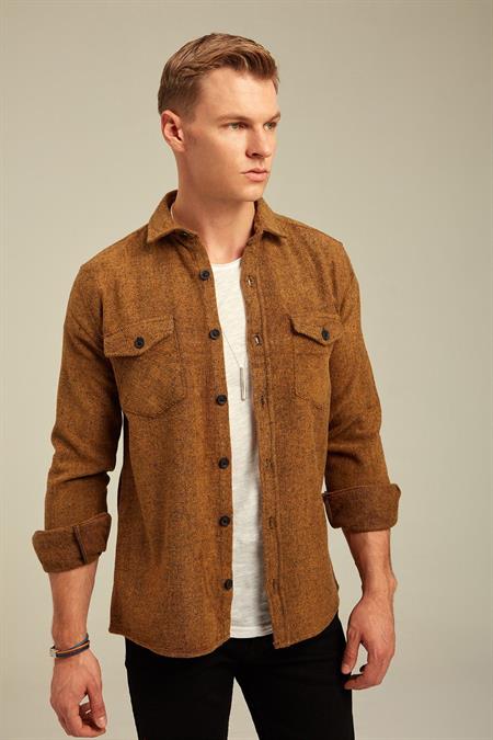 Erkek Açık Gri Oduncu Gömleği-dzodg001r25s