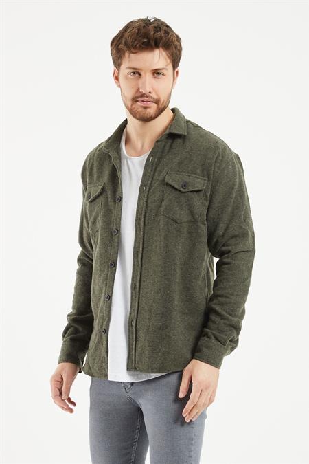 Erkek Açık Gri Oduncu Gömleği-dzodg001r25s