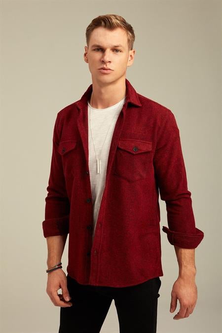 Erkek Açık Gri Oduncu Gömleği-dzodg001r25s