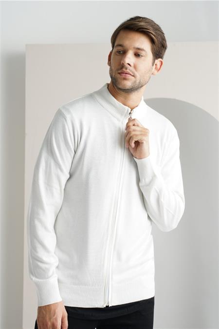 Erkek Bordo Tek Plaka Ince Triko Hırka-hrk1850r07s