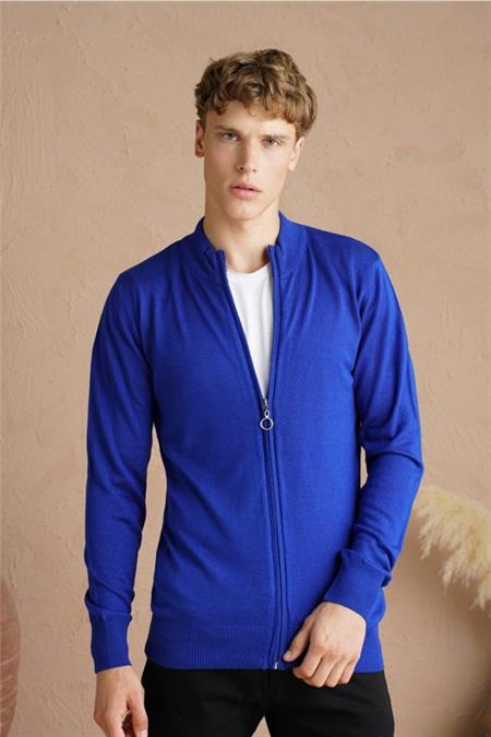 Erkek Bordo Tek Plaka Ince Triko Hırka-hrk1850r07s