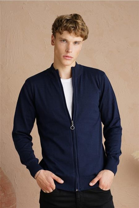 Erkek Bordo Tek Plaka Ince Triko Hırka-hrk1850r07s