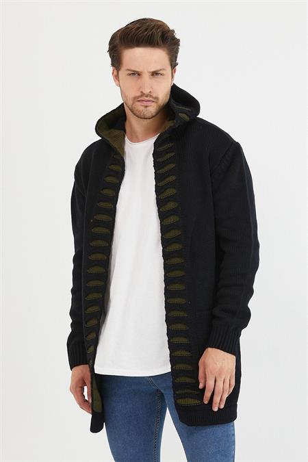 Erkek Lacivert Desenli Panço Triko Hırka hrk2020r04s