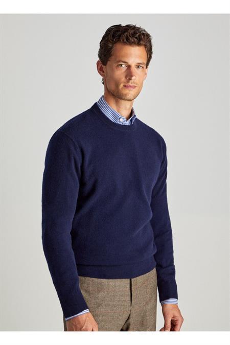 Siyah Erkek Slim Fit Bisiklet Yaka Basic Triko Kazak