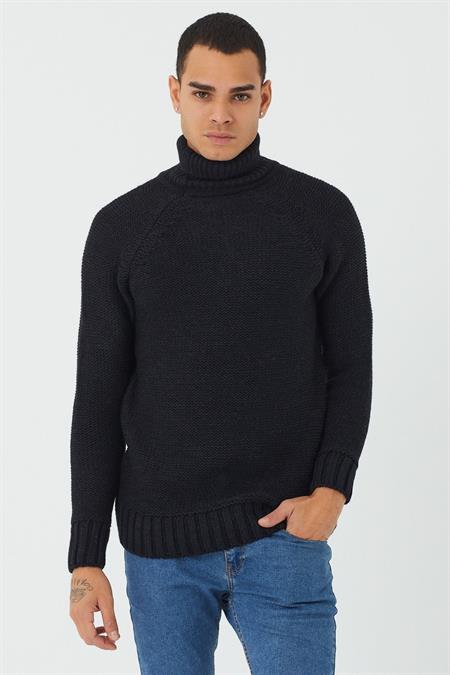 Erkek Beyaz Kalın Balıkçı Yaka Kazak