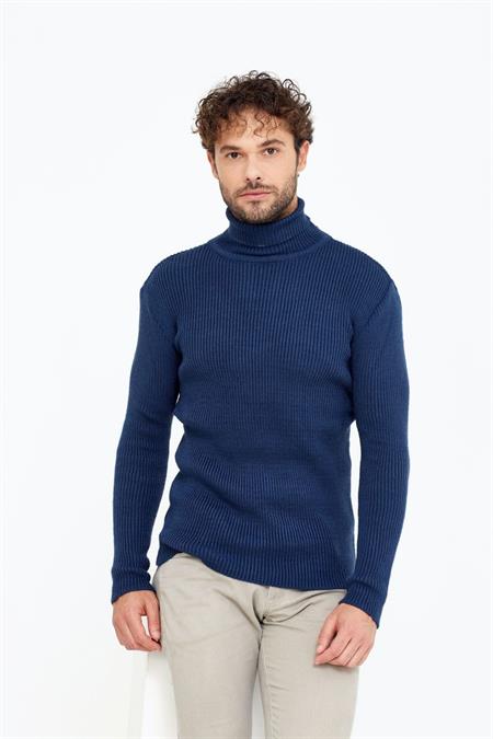 Indigo Balıkçı Yaka Kazak -trzcm7781r02