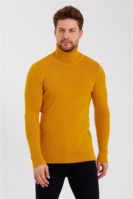 Erkek Haki Tam Balıkçı Triko-ttrzz1406r02s