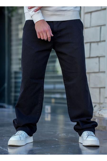 Erkek Bej Baggy Denim Pantolon